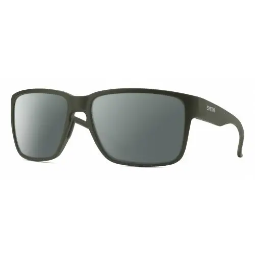 Emerge Unisex Square Polarized Sunglasses in Matte Moss Green 60 mm Smoke Grey Polar by Smith Optics