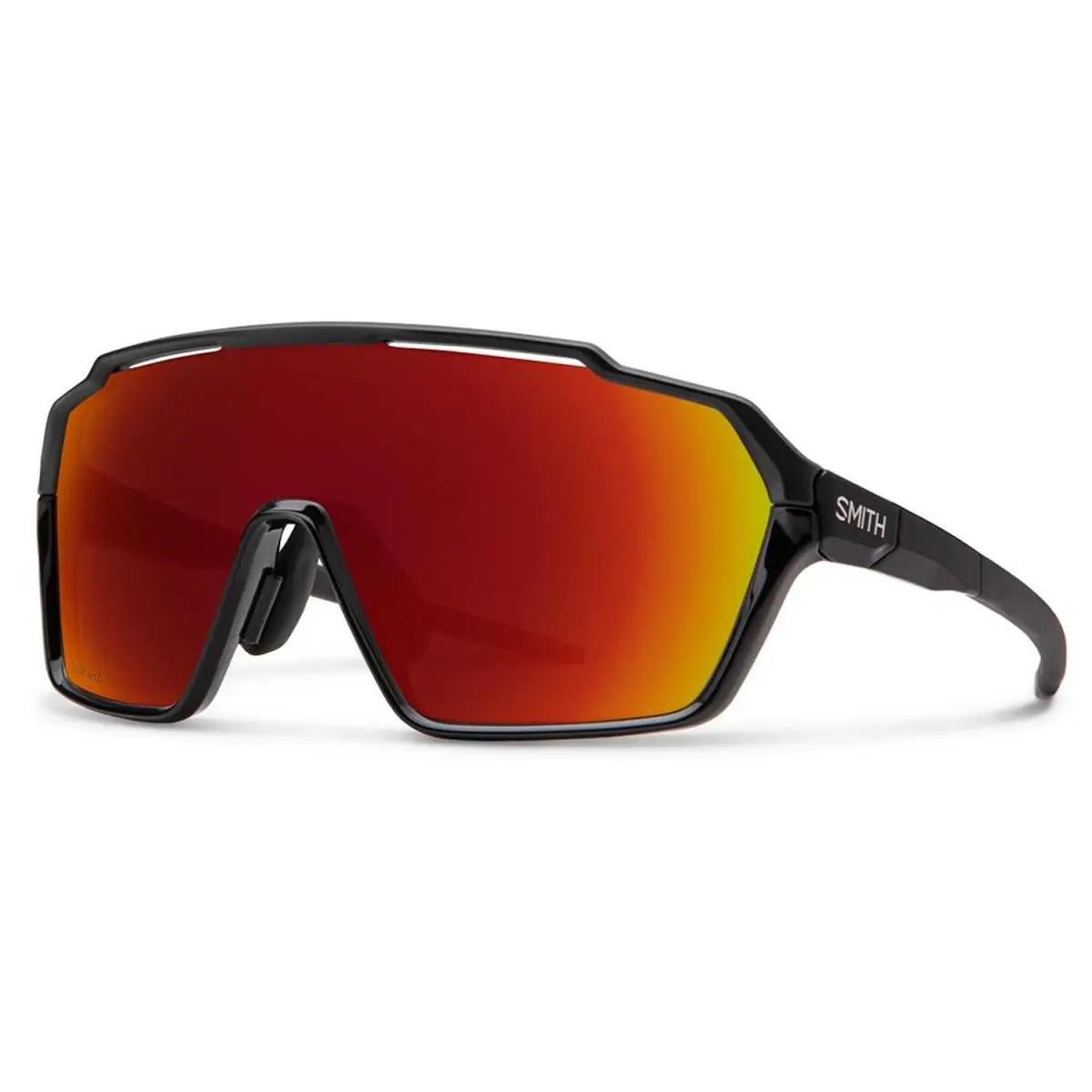 Smith Shift Mag Sunglasses Black Frame Chromapop Red Mirror Lens by Smith Optics
