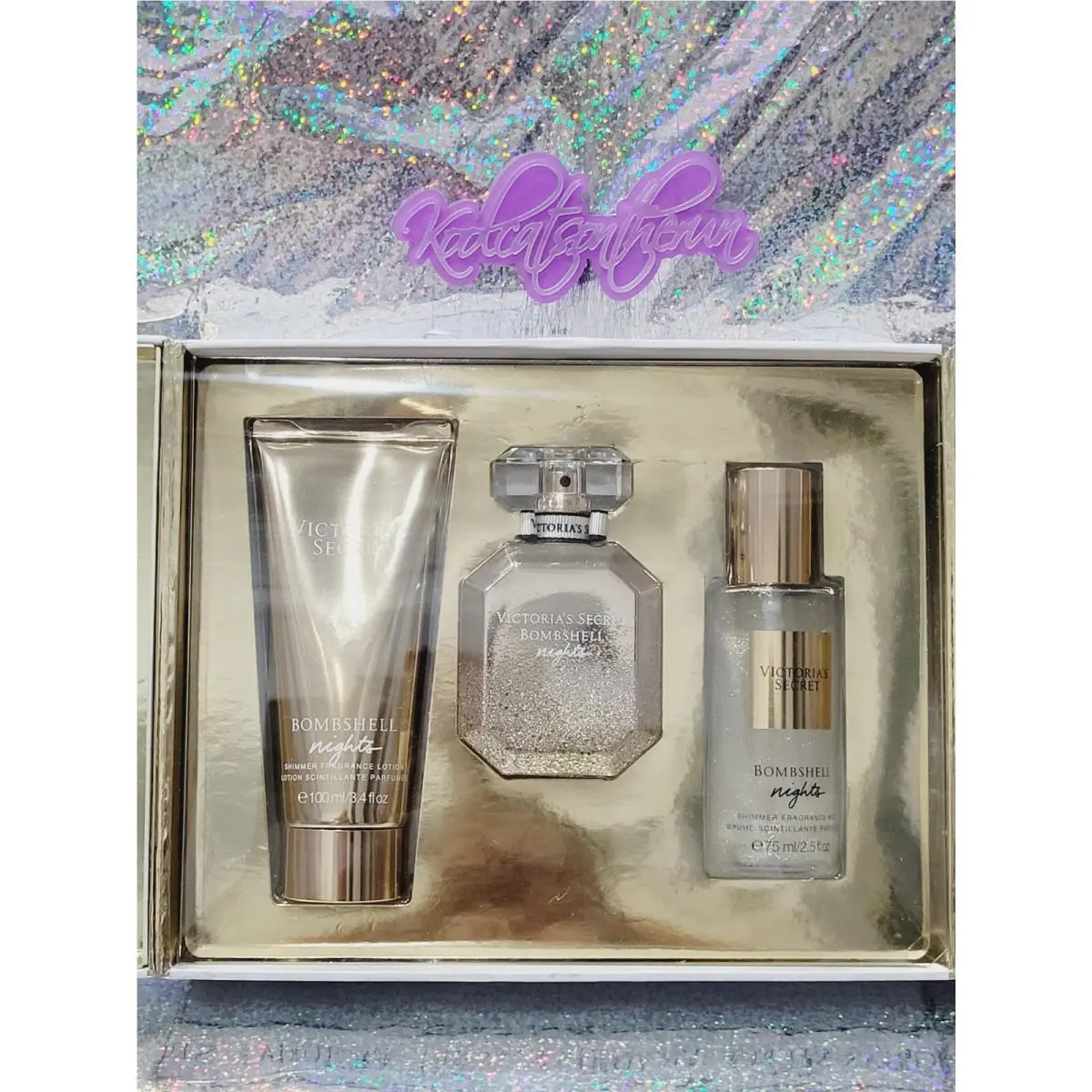 Victoria`s Secret Bombshell Nights Eau De Parfum Edp 1.7 oz / 50 ml Gift Set by Victoria's Secret