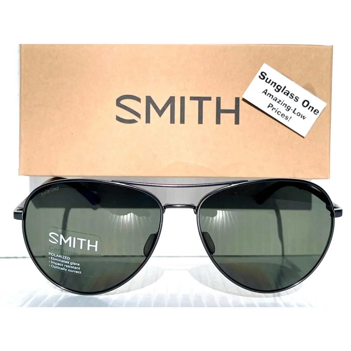 Smith Optics Layback Matte Gunmetal Carbonic Polarized Grey Green Sunglass R80