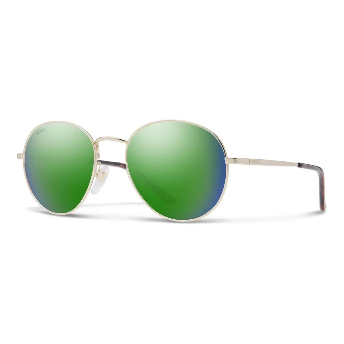 Unisex Prep Round 53mm Polarized Mirrored Sunglasses Gold by Smith Optics