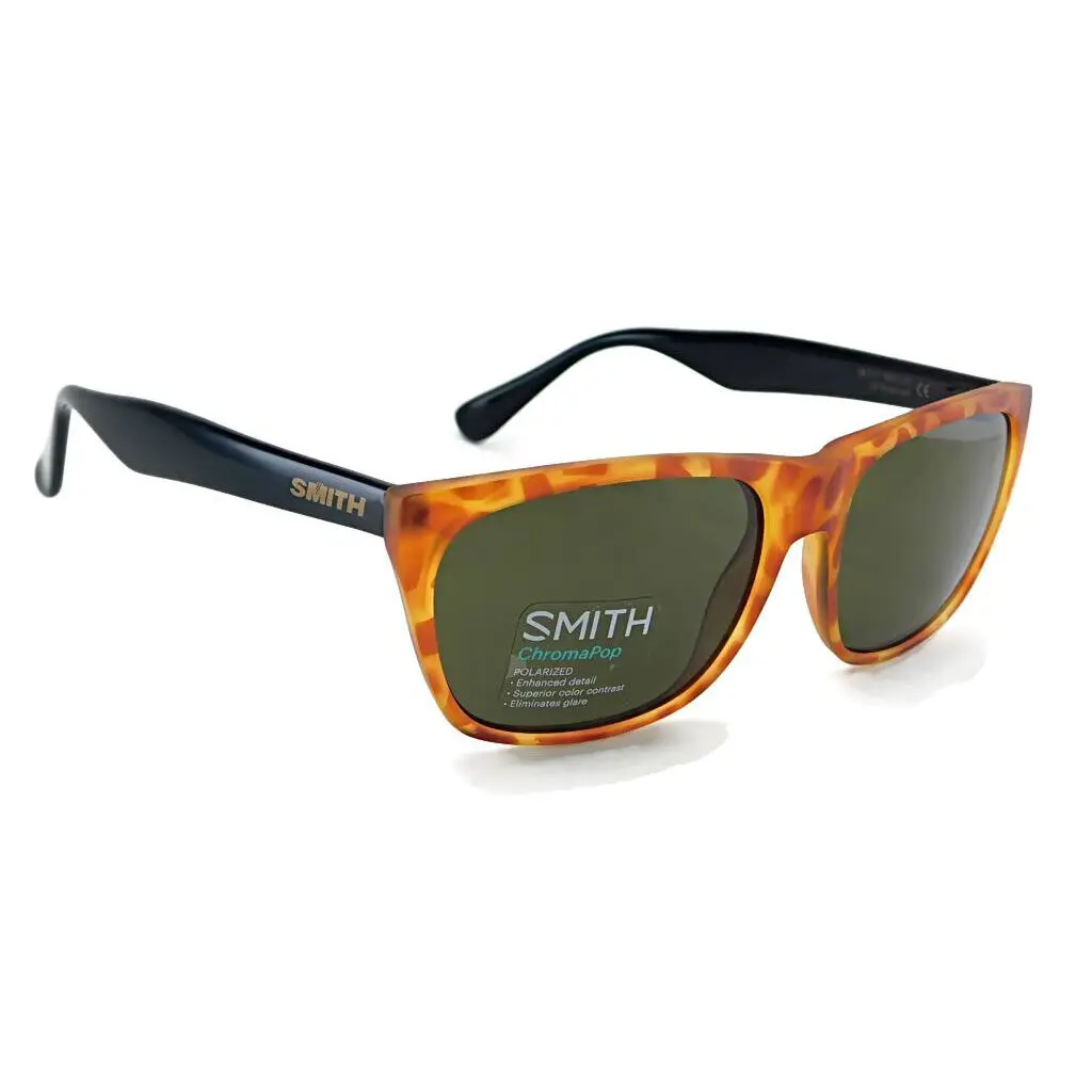 Smith Tioga Polarized Sunglasses Light Havana / Chromapop Grey Green Lens - Frame: Light Havana w/Black, Lens: Chromapop Polarized Grey Green