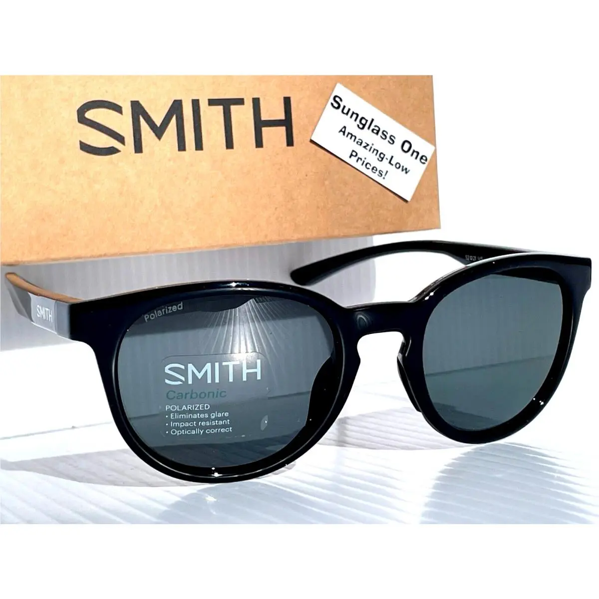 Smith Optics Eastbank Black Polarized Carbonic Gray Lens Sunglass