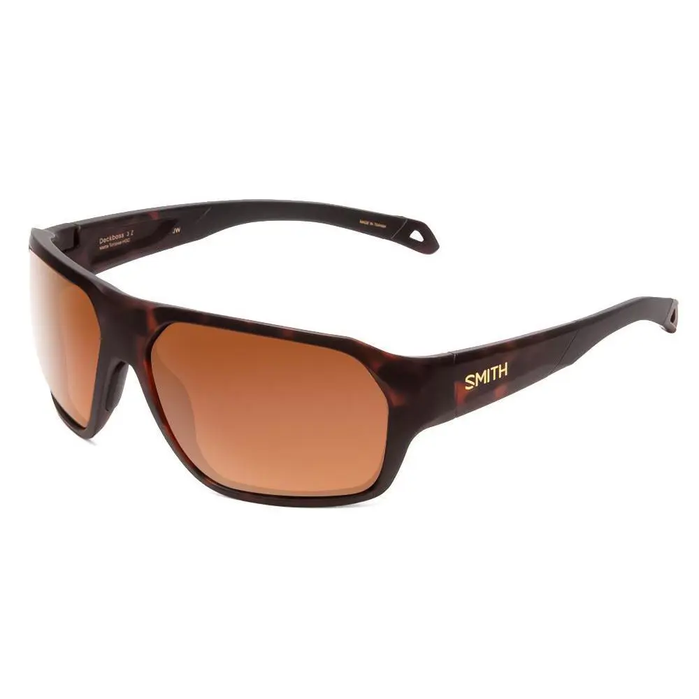 Smith Deckboss Sunglasses Matte Tortoise Brown Gold/cp Glass Polarize Brown 63mm by Smith Optics