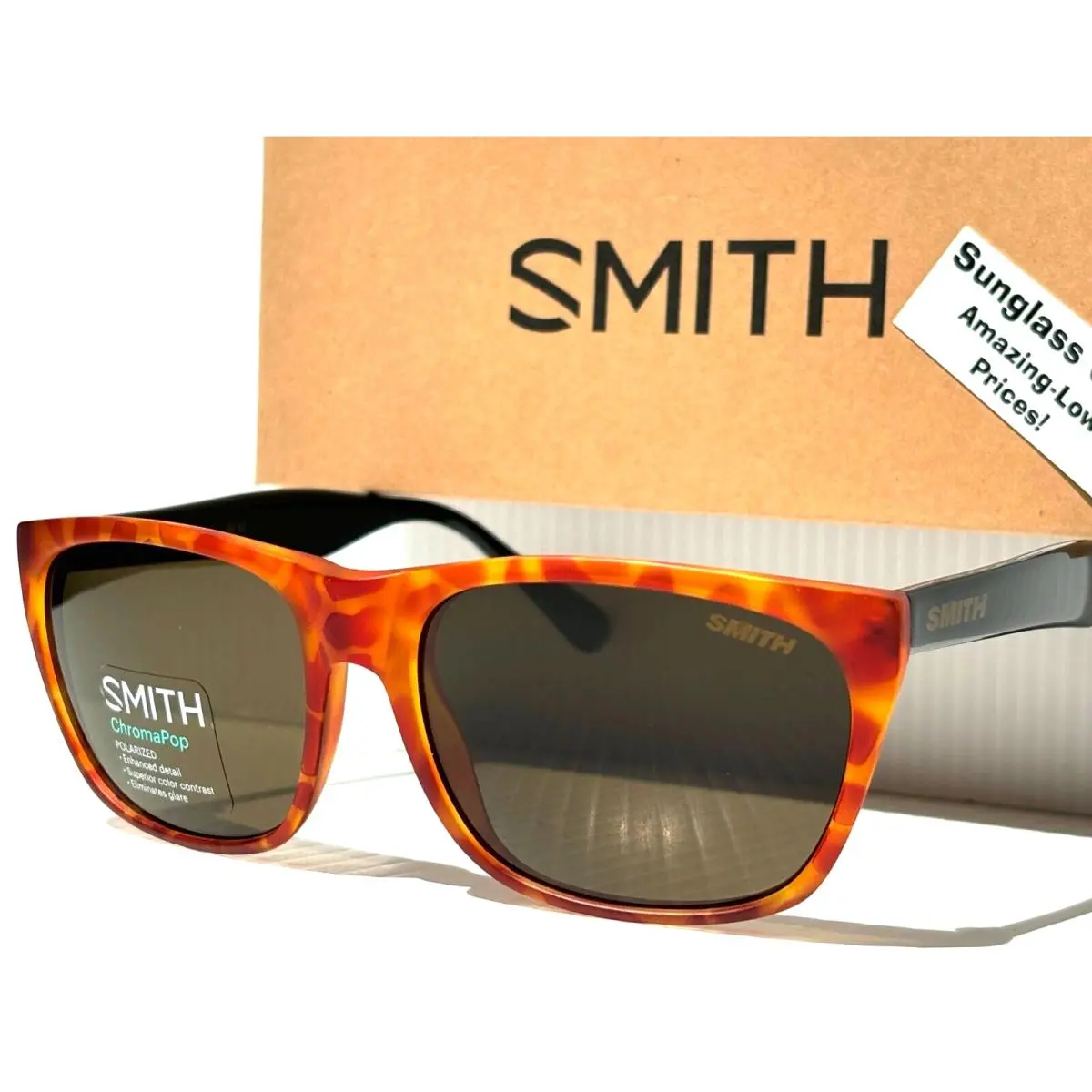 Smith Optics Tioga Matte Honey Tortoise Chromapop Polarized Green Sunglass SX7