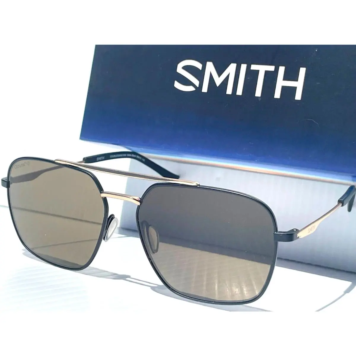 Smith Optics Doubledsam Matte Black Gold Chromapop Brown Lens Sunglass 0I46