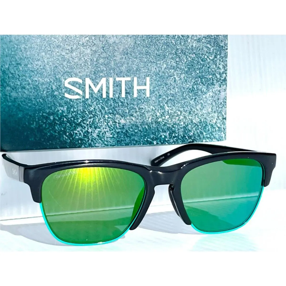 Smith Optics Haywire Shiny Black w Green Chromapop Lens Sunglass
