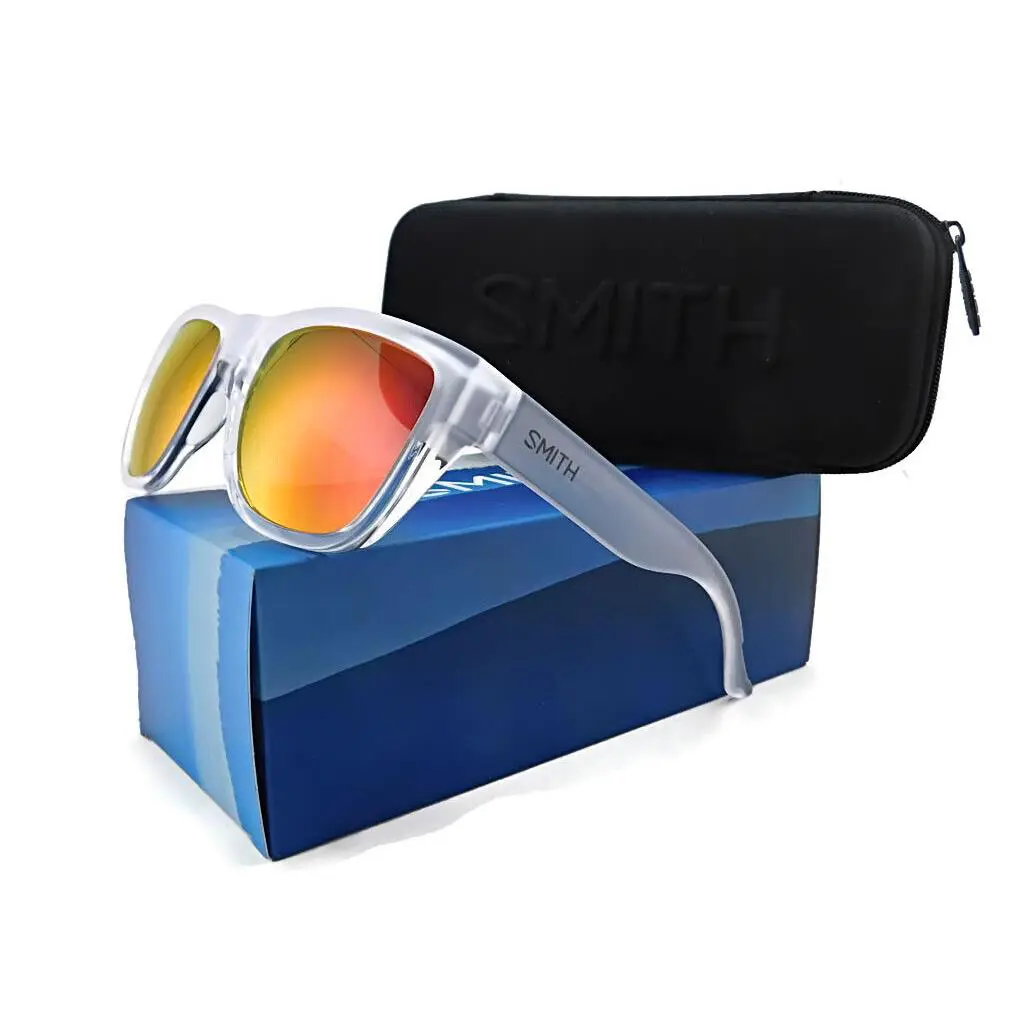 Smith Clark Sunglasses Ffa-ao - Shiny Matte Crystal / Red Mirror Lens
