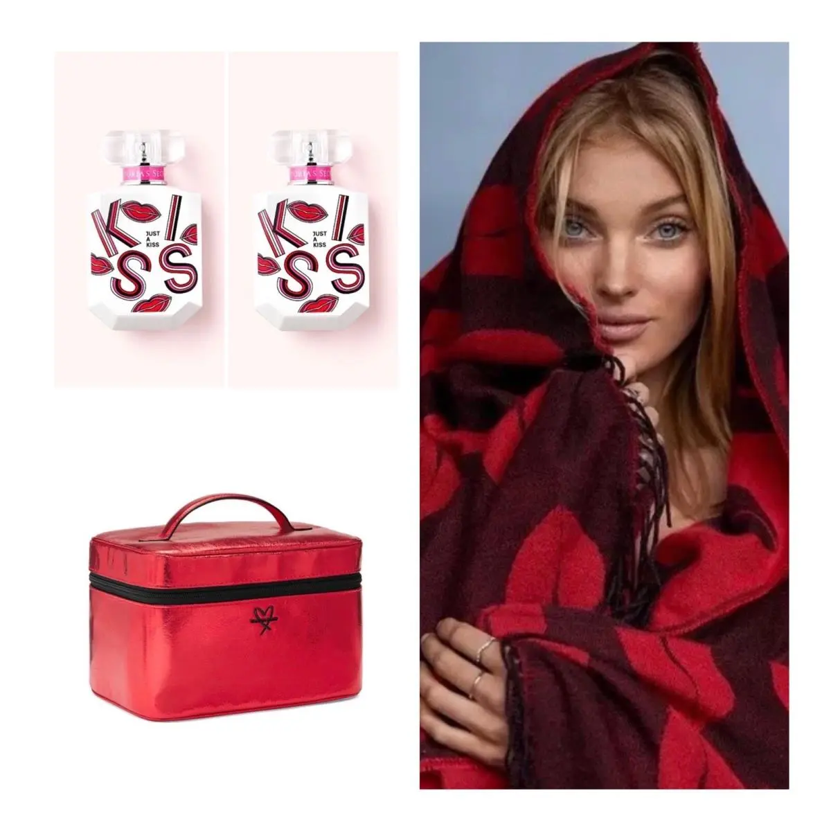 Victoria’s Secret Just A Kiss Eau de Parfum 1.7 Fl.oz. 2 /train Case /blanket