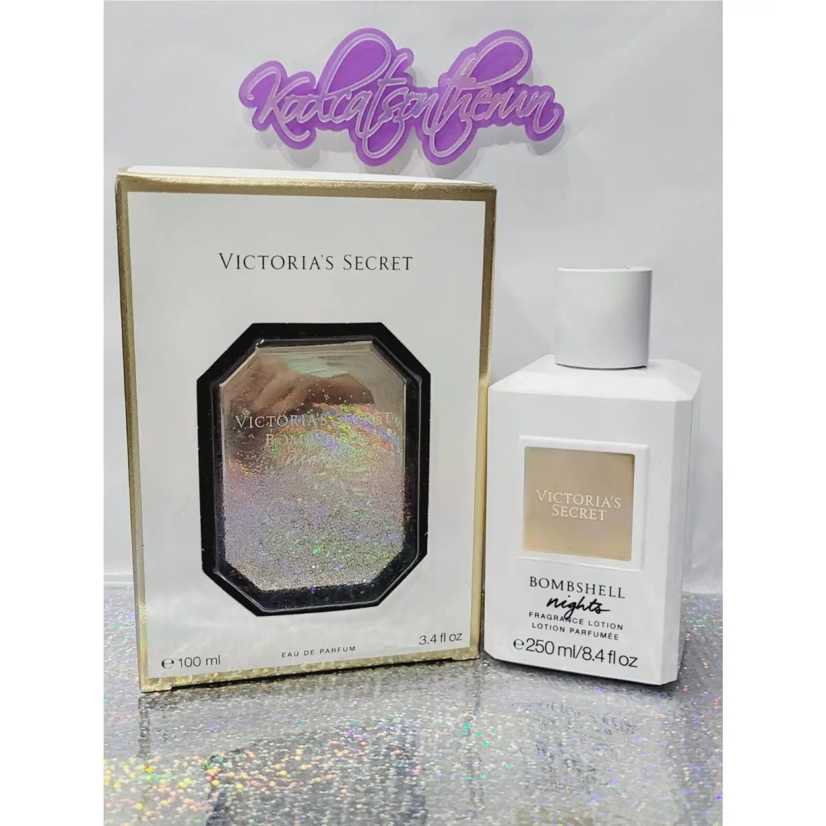 Victoria`s Secret Bombshell Nights 3.4 oz Eau De Parfum Edp + 8.4 oz Lotion