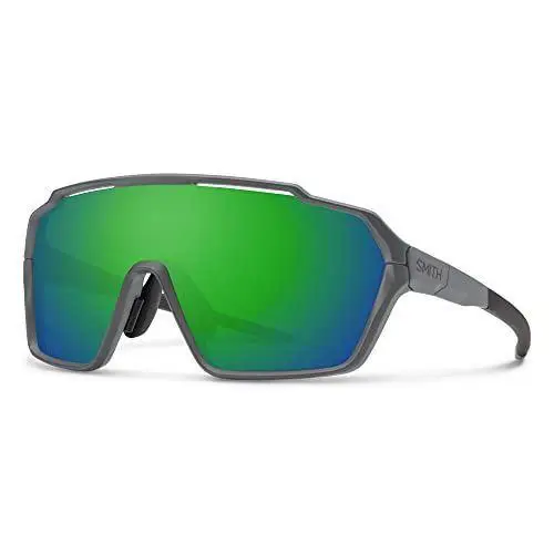 Smith Shift Mag Semi-rimless Sunglasses Cement Grey/chromapop Green Mirror+clear