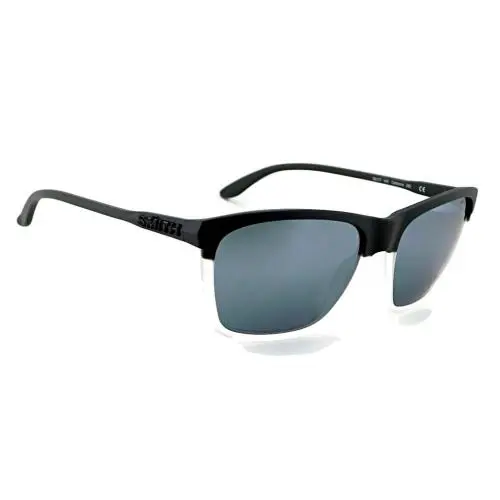 Smith Delano Sunglasses Dark Green Crystal / Super Platinum Silver Mirror Lens