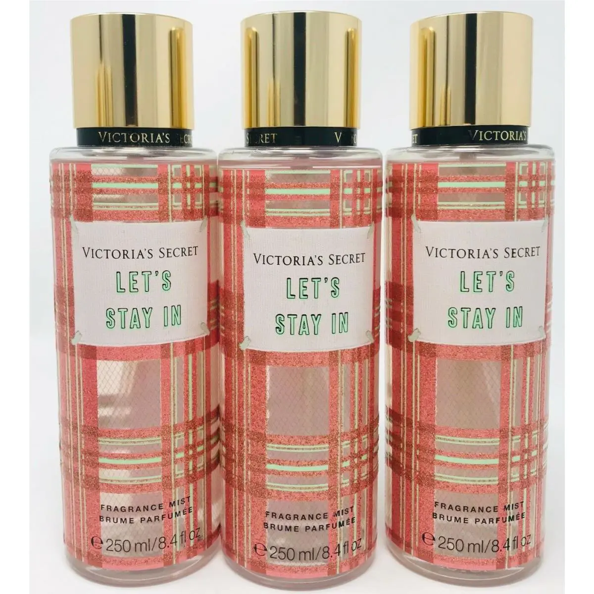 3 Victoria`s Secret Fragrance Perfume Mist For Women Let`s Stay In 8.4 oz