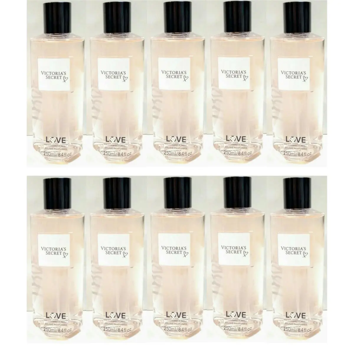 10 Bottles 0F Victoria Secret Love Fragrance Body Mist 8.4 OZ / 250 ML