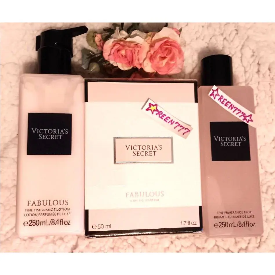 3 Pc Victoria`s Secret Fabulous Eau de Parfum Perfume 1.7 Mist+lotion Gift Set