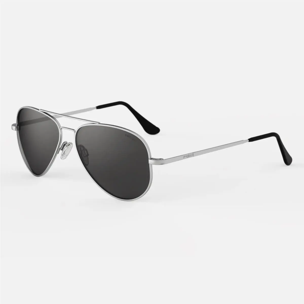 Engineering Concorde Matte Chrome Sunglasses Polarized American Gray by Randolph