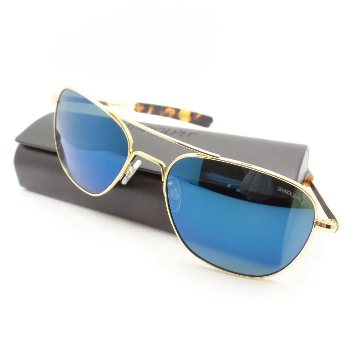 Engineering Aviator 23k Gold Cobalt Polarized Bayonet Usa Sunglasses by Randolph