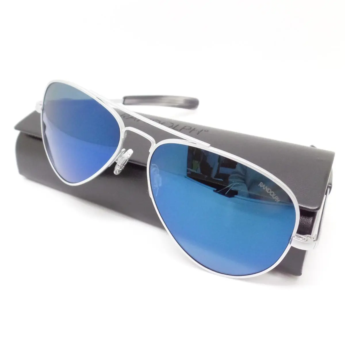 Randolph Engineering Concorde CR236 Matte Chrome Blue Polarized Usa Sunglasses CR236 57/15/140