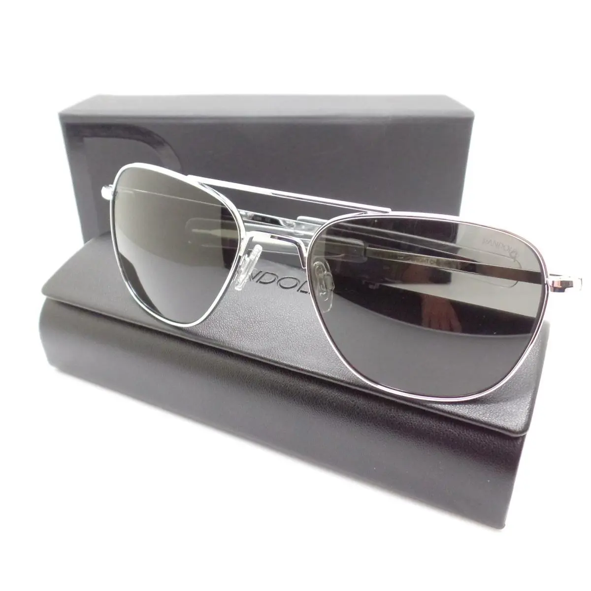 Randolph Engineering Aviator Bright Chrome Bayonet Polarized Gray Usa Sunglasses 55mm AF078