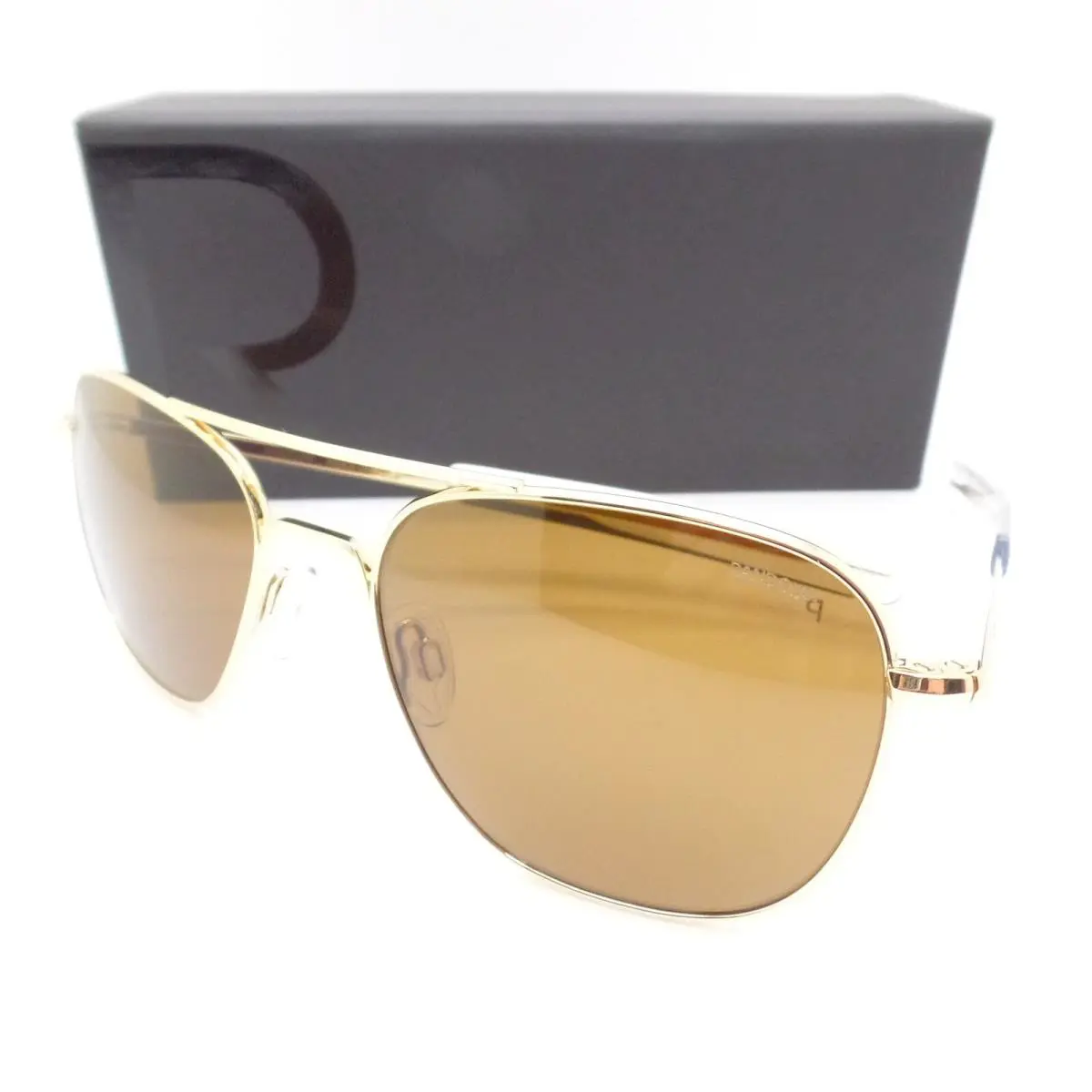 Randolph Aviator 23k Gold American Tan Polarized Bayonet Sunglasses Usa