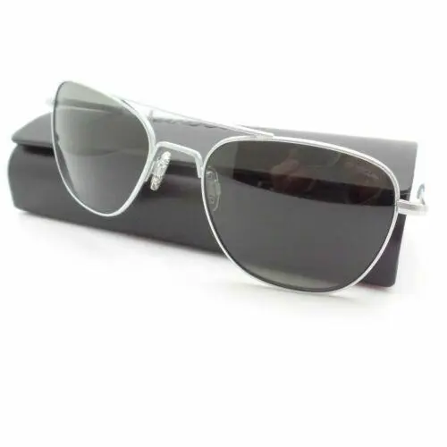 Randolph Engineering Aviator Matte Chrome Bayonet American Grey Sunglasses