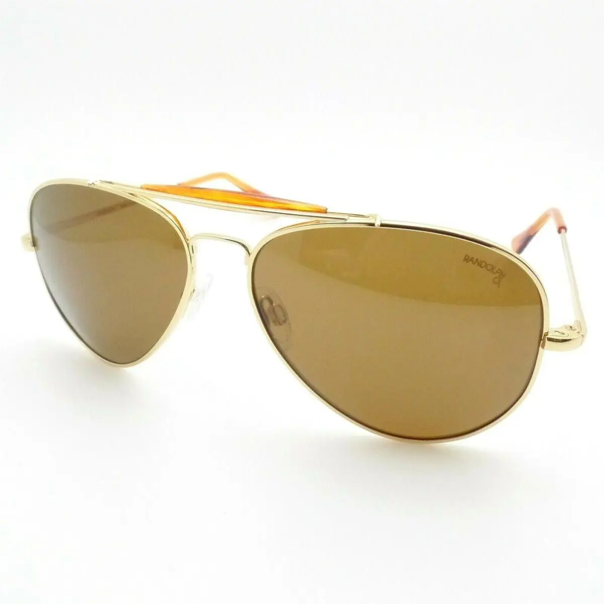 Randolph Sportsman 23k Gold American Tan Polarized 57mm Skull Usa Sunglasses