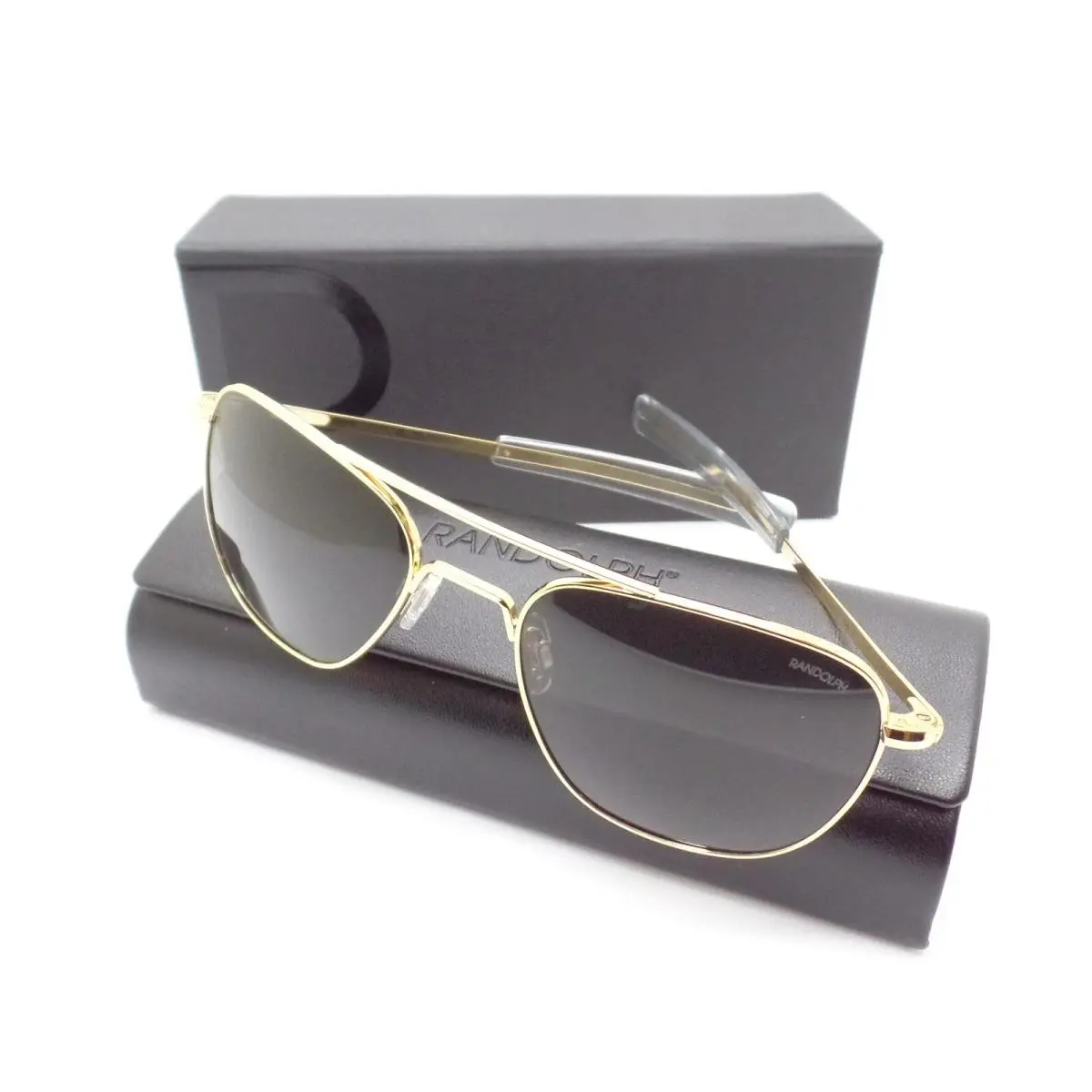 Engineering Aviator 23k Gold Bayonet Polarized Grey Sunglasses Usa by Randolph