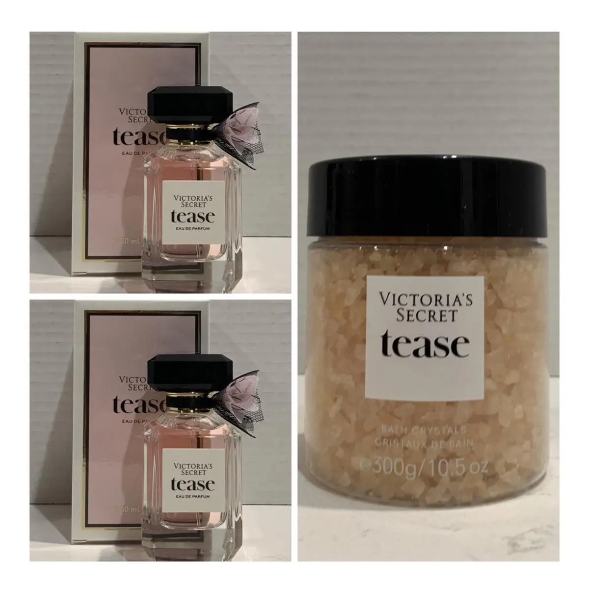 Victoria`s Secret Tease Eau de Parfum 1.7 Fl.oz. 2 and Bath Crystals by Victoria's Secret