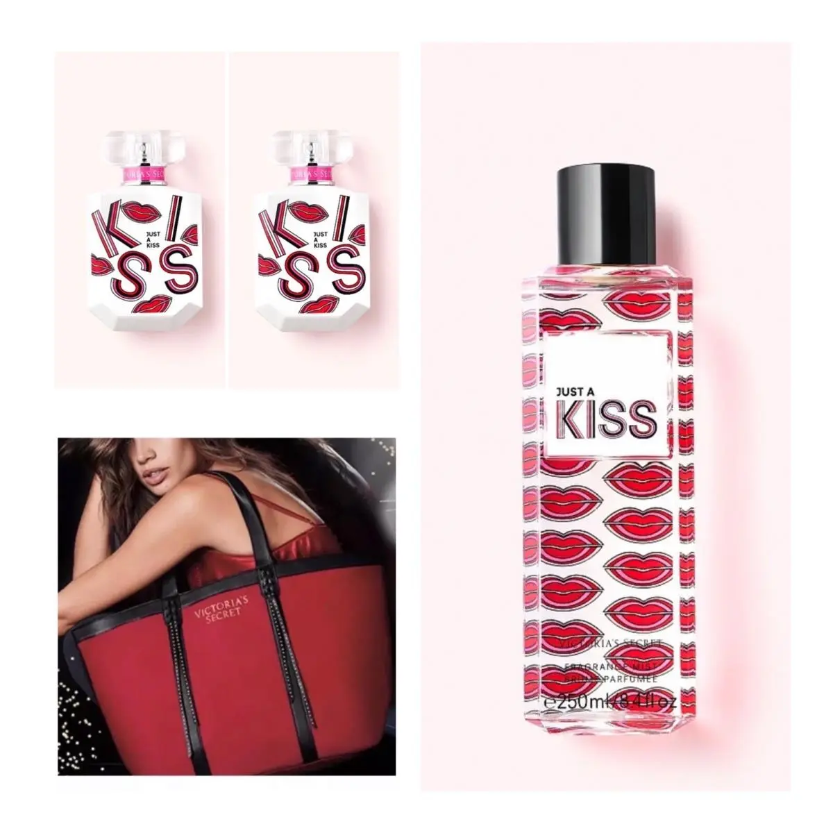 Victoria’s Secret Just A Kiss Eau de Parfum 1.7 Fl.oz. 2 / Mist / VS Tote Bag