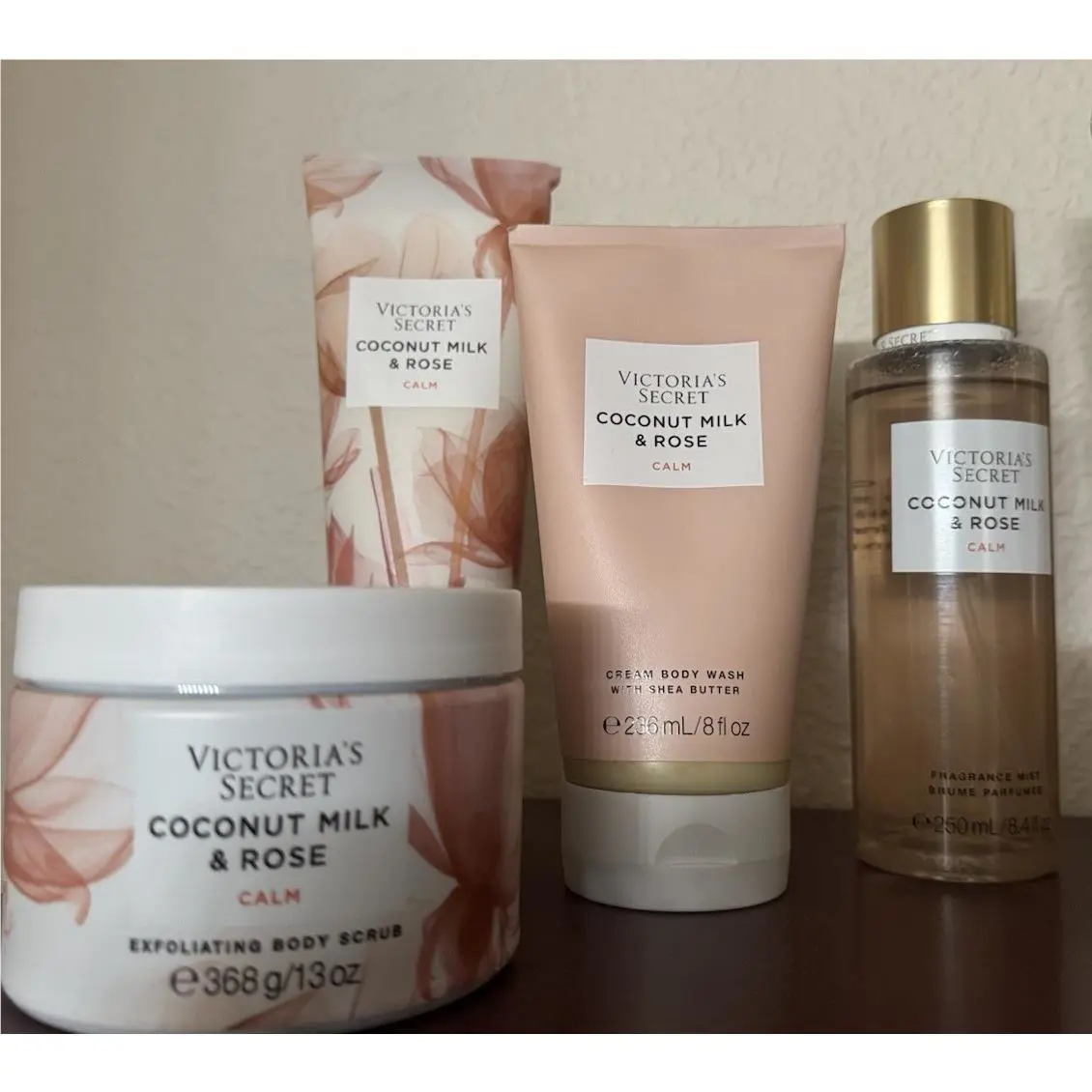 Victoria’s Secret Coconut Milk Rose 4 Set Spray Wash Scrub Lotion