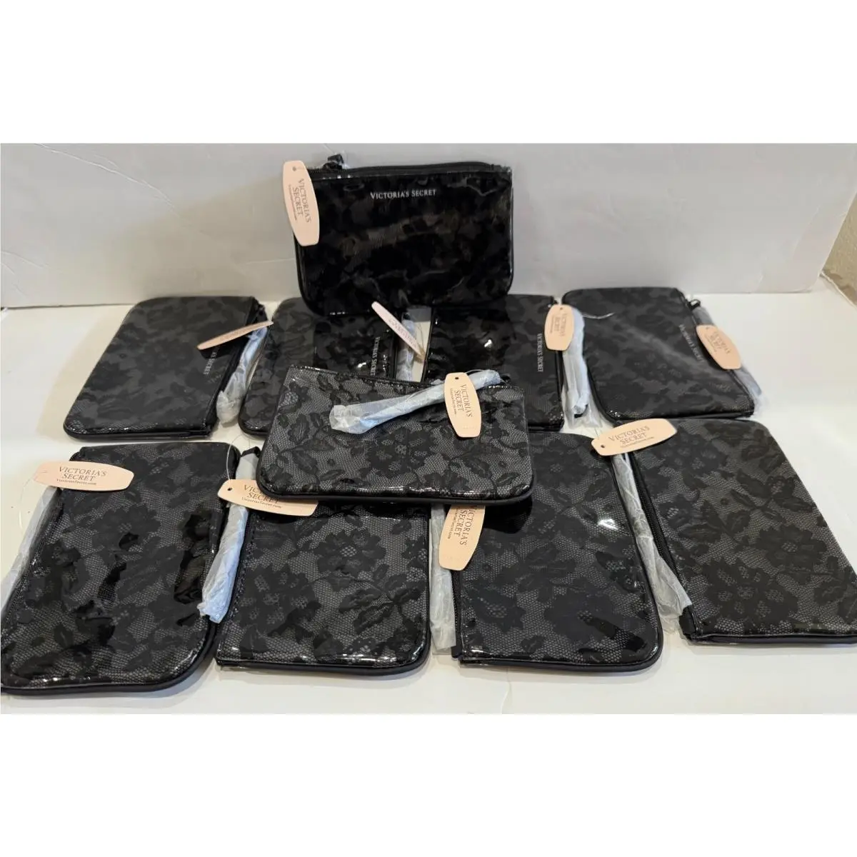 Victoria`s Secret Coin Purse Costmetic Bag Makeup Case Lace Flowers Lot of 10