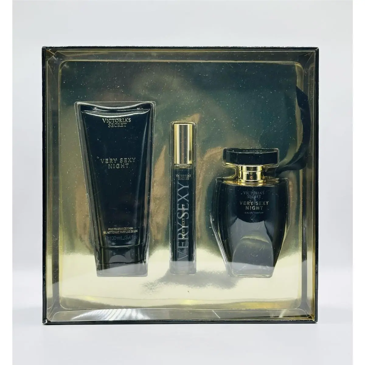 Victoria`s Secret Very Sexy Night 3 Piece Gift Set 3.4 Fl Oz Perfume Lotion Edp