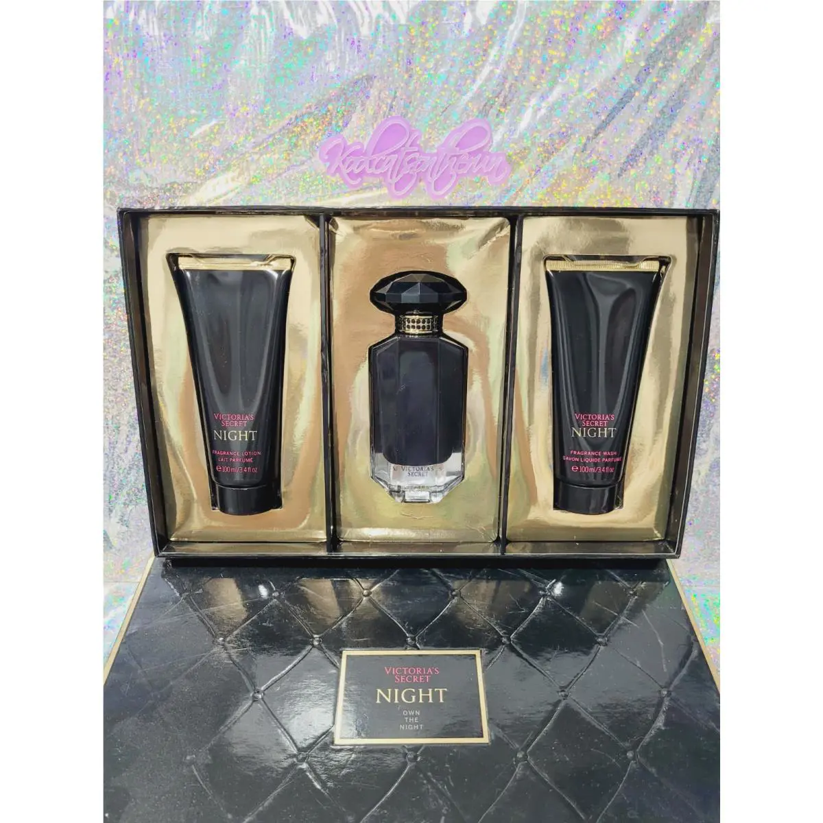 Victoria`s Secret Night 1.7 oz Eau De Parfum Edp + 3.4 oz Wash Lotion Gift Set