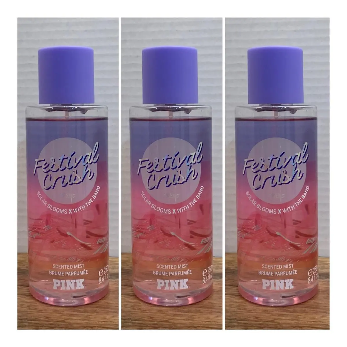 Victoria’s Secret Pink Festival Crush Scented Mist 8.4 Fl.oz. Lot of 3