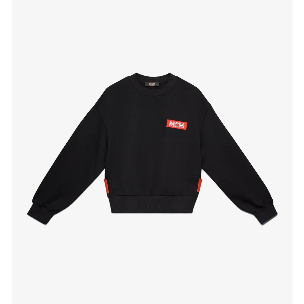 Mcm Women`s Black Cotton Rubber Logo Oversized Pullover Sweater MFA9ARA30BK Regular by MCM