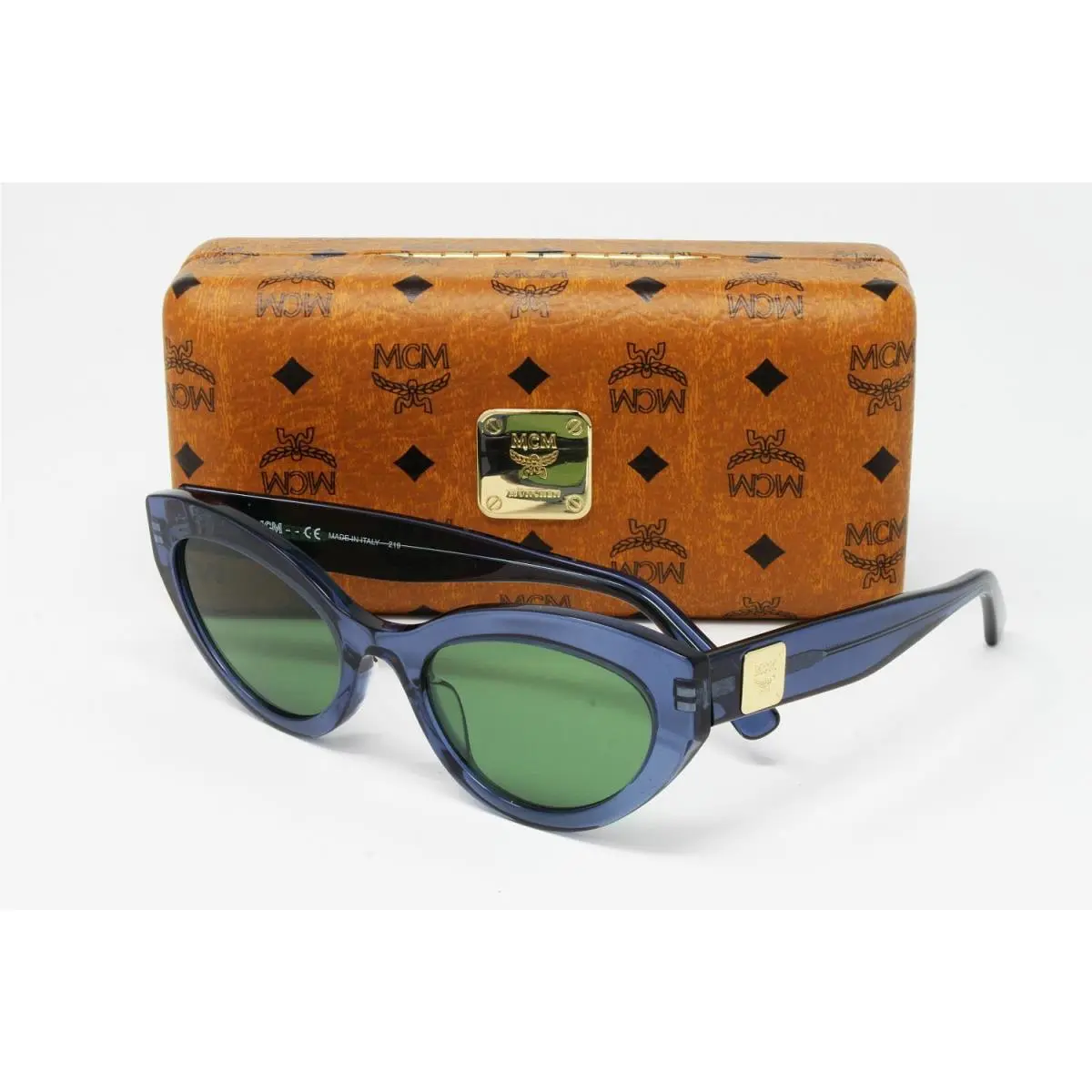 Mcm Women`s Cat Eye Sunglasses 684S 424 Blue 54mm Green Lens by MCM
