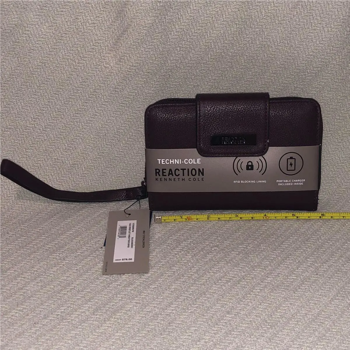 Reaction Tab Wristlet Wallet with and Battery Rfid Blackberry Purple by Kenneth Cole