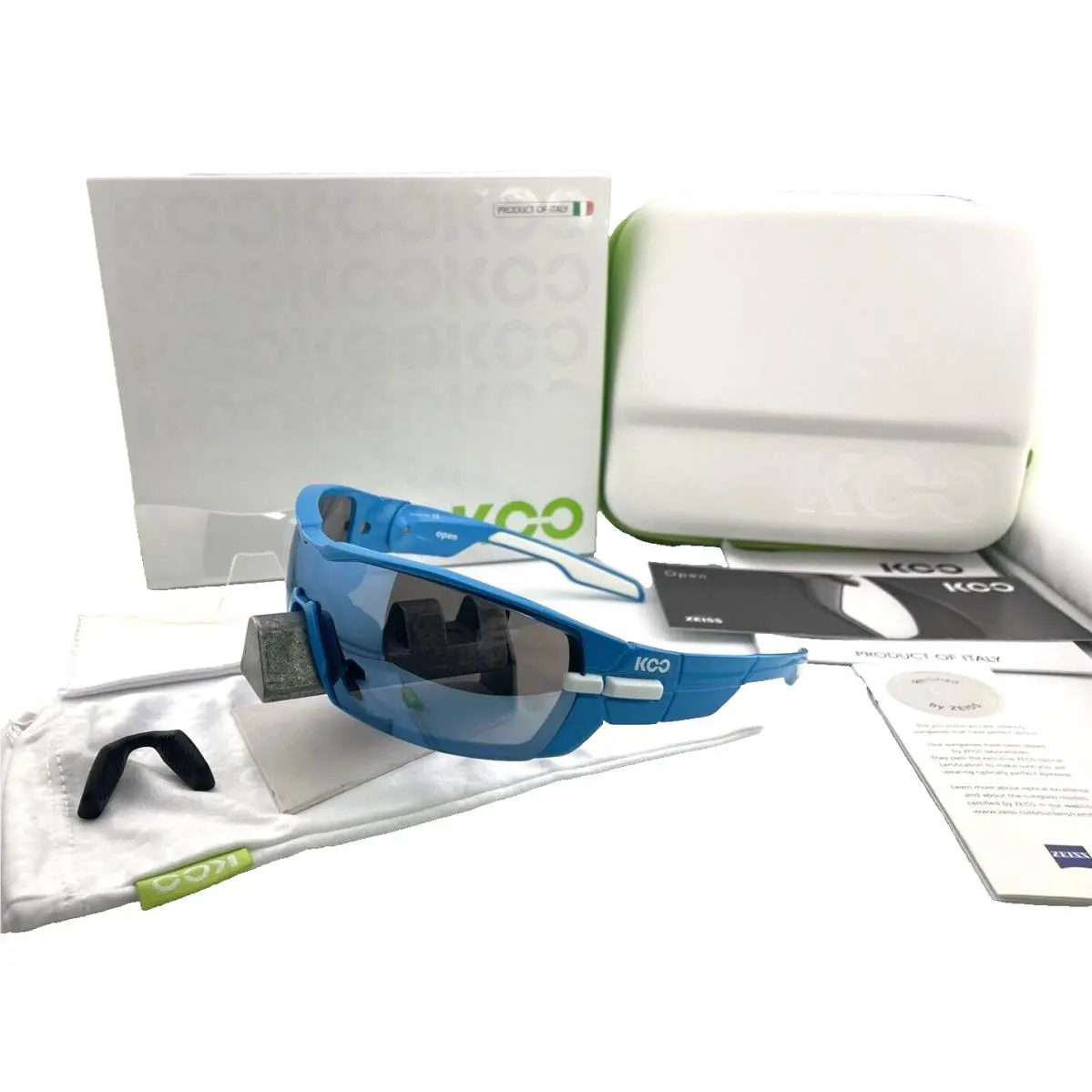 Kask Koo Open Medium Light Blue W/ Super Blue Cycling Sunglasses Zeiss by KOO