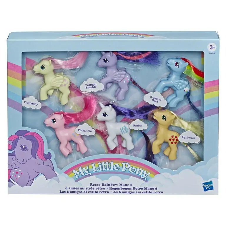 My Little Pony Retro Rainbow Mane 6 3-Inch Figure 6-Pack