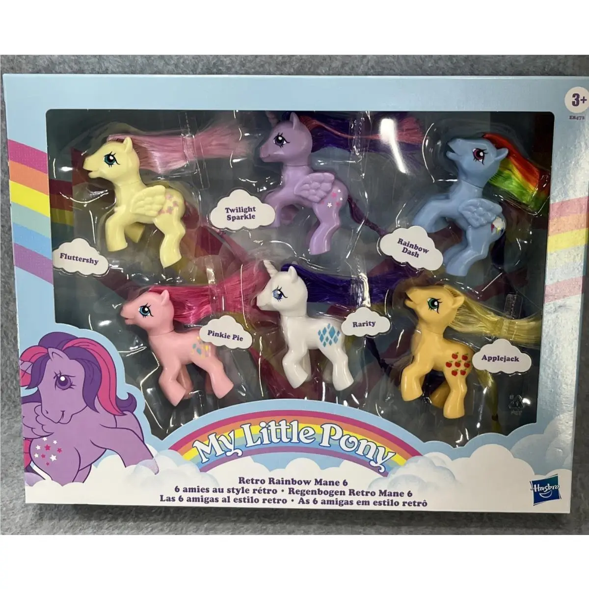 Hasbro My Little Pony Retro Rainbow Mane 6 3-Inch Figure 6-Pack 80’s Inspired