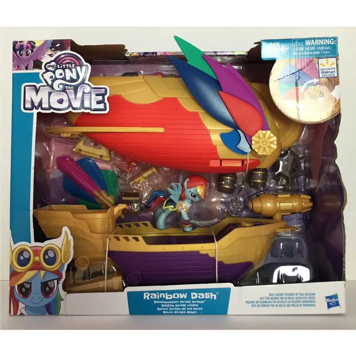 Hasbro My Little Pony Movie Rainbow Dash Swashbuckler Pirate Airship Treas