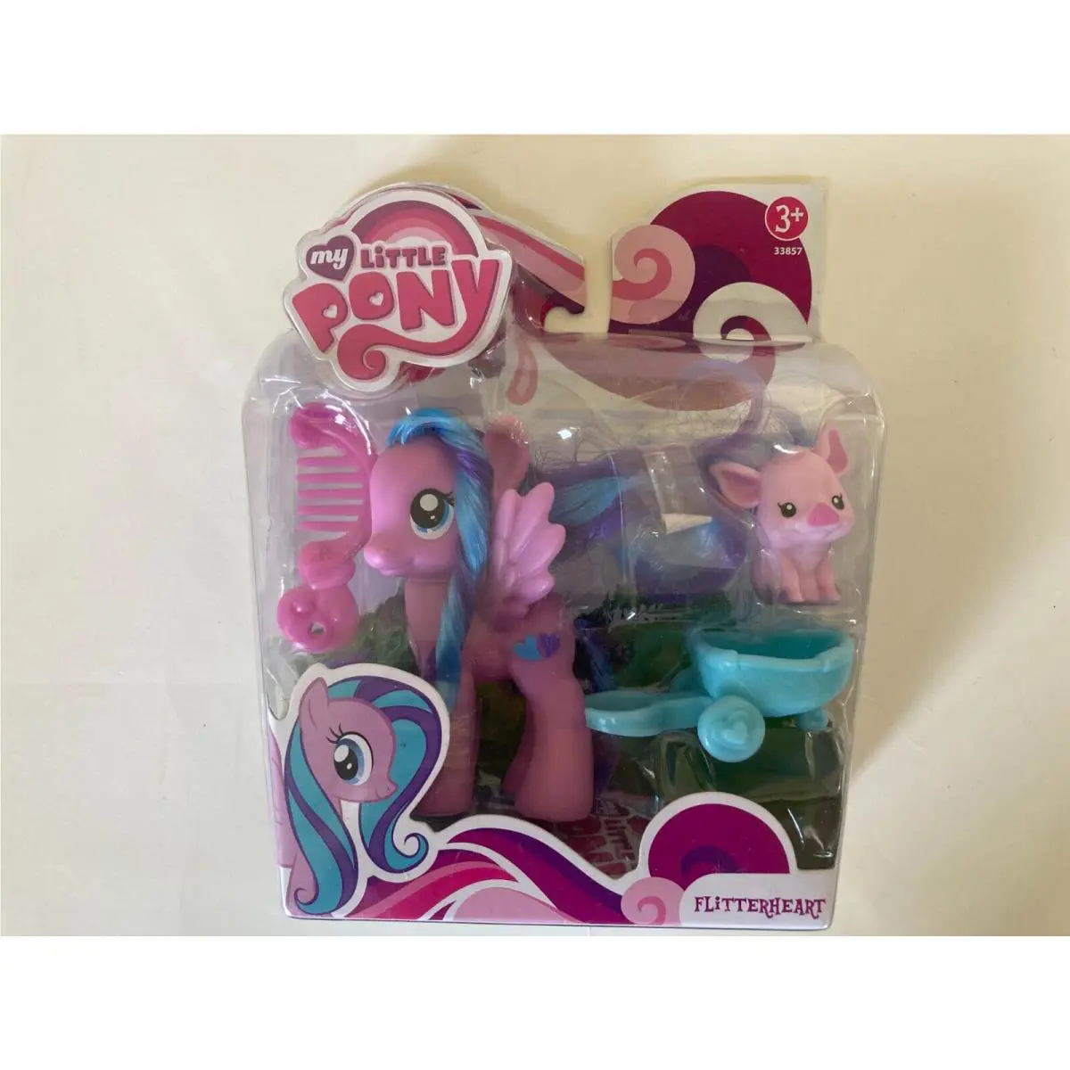 My Little Pony G4 Flitterheart with Wagon Piglet 3 Nip