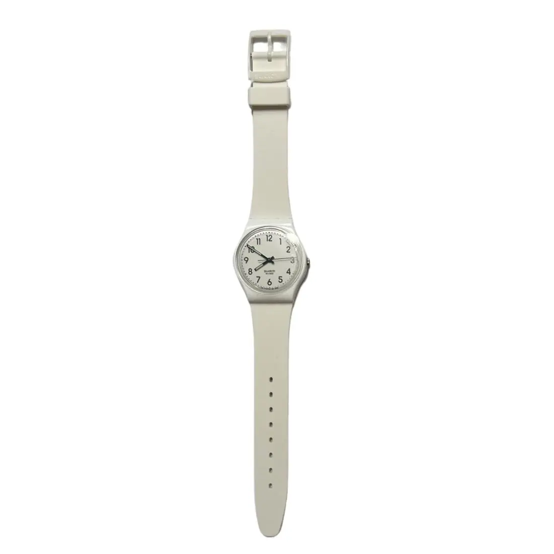 Swatch Women`s Adjustable Gent Just White Soft Analog Quartz Watch 34mm