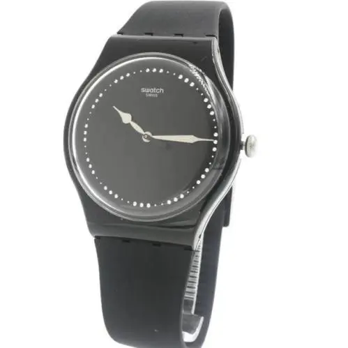 Swatch Power Tracking Alcala Black Silicone Band Watch 42mm SUOB131