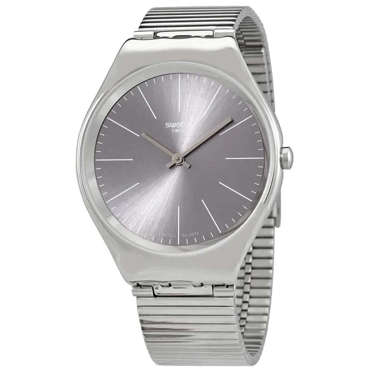 Swatch Skinsteel Purple Dial Unisex Watch SYXS123GG - Dial: Purple, Band: Silver-tone, Bezel: Silver-tone