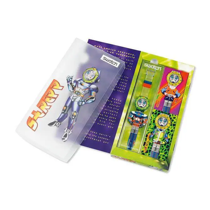 Mint Swatch Specials Stripp SDN120 Collectors Watch 2 Extra Outfits Special Pkg