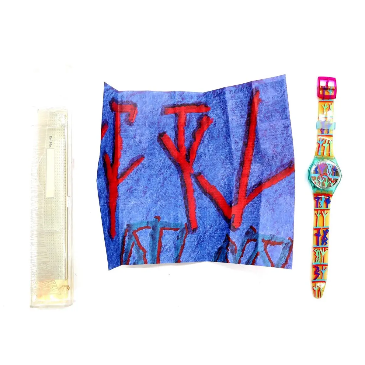Swatch Watch Enchanting Forest GL106 Ricardo Licata 1995 Case Print Papers