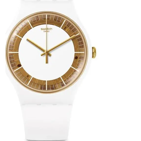 Swiss Swatch Think Fun Siliwhite White Silicone Watch 41 mm SUOW158