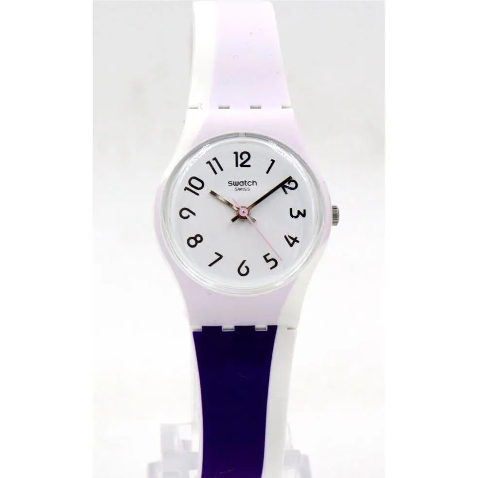 Swiss Swatch Purpletwist Silicone Women Petite Watch 25mm LW169