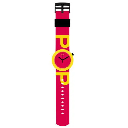 Swiss Limited Edition Swatch PNJ100 Poptastic Unisex 45MM Yellow Red Black